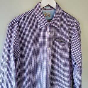 Scotch & Soda L Regular Fit Retro Preppy Office Gingham Button Down Dress Shirt